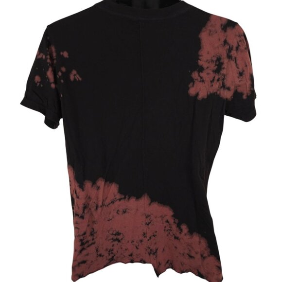 Affliction T Shirt Womens Size Medium Black Red Reed Stones Split Tie Dye SAMPLE - Picture 5 of 10
